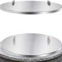 Fire Pit Lid Round - 38" Stainless Steel Rust Resistant Firepit Cover or Table with 2 Wooden Handles for Patio Fire Pit, Weatherproof for All Seasons, Fits Fire Pits Up to 36"