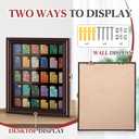 Silipull 30 Lighter Display Case Wall Mount Display Case for Lighter Detachable Wooden Cabinet W/98% UV Acrylic Door Lockable Spoon Storage Box for Collection, 14.1 x 11.42 x 1.57 Inch, Cherry Finish