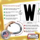 4" Flex Changeable Sign Letters on 5" Clear Panels – Black Letters & Red Numbers – Fits A-Frame, Sidewalk & Portable Signs – Made in USA, 4 inch letter printed on 5" High panel