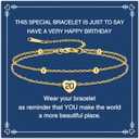 Birthday Bracelet for Women Gold Dainty 13-95th Birthday Gifts for Sister Mom Daughter and Friend Personalized Number Bracelet Jewelry Gifts for Her