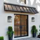 Dusk to Dawn Outdoor Wall Light Fixtures with Photocell Sensor, Front Porch Lights Waterproof, Black Exterior Wall Mount Sconce with Clear Glass for Garage Patio House, E26, OS-JJ249-BK-1PK (1-Pack, Medium)