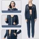 Women's Stretch Athletic Full Zip Hoodie - Kangaroo Pockets, Comfort Workout Jacket for Active & Relaxed Days (M)