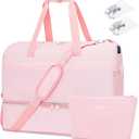 Weekender Bags for Women, 60L Extra Large Travel Duffle Bag with Shoe Compartment, Carry on Overnight Bag with Wet Pocket & Toiletry Bag, Convertible Travel Tote Backpack for Gym Sport Hospital 4Pcs Set