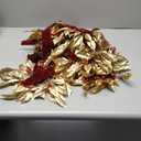 Zeyune 12 Pcs Small Christmas Wreaths for Kitchen Cabinets with Bow Ribbon Mini Cabinet Door Wreath Set Hanging Christmas Decor for Kitchen Window Outdoor Indoor, 14.96 x 7.87'' (Gold Eucalyptus)