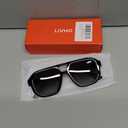 livho Trendy Polarized Square Aviator Sunglasses Women Men Square Eyewear Frame, Retro Sun Glasses for Women Men 2025 Shades Vibrant Black/Grey