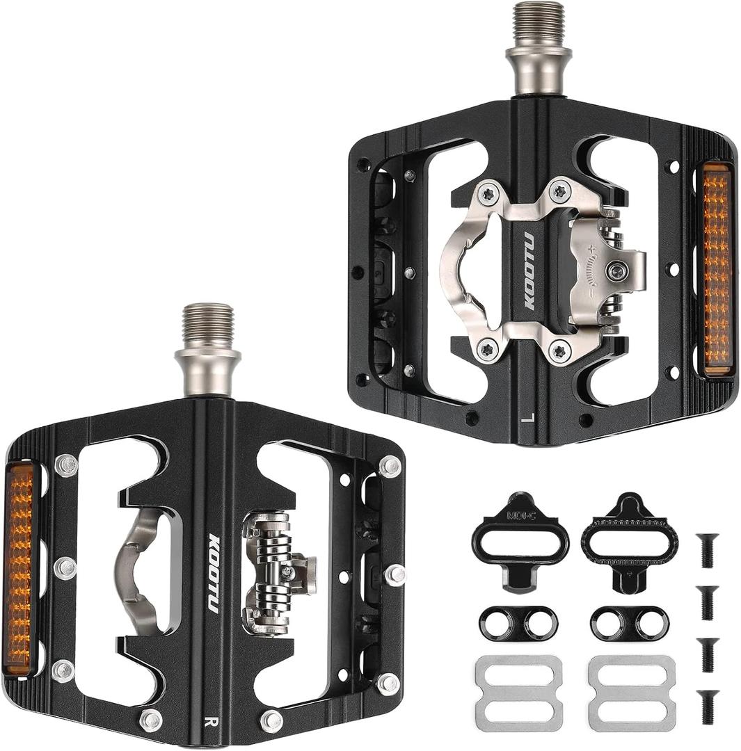 SAVADECK Mountain Bike Pedals, Dual Function Platform and SPD Pedals, Clipless Aluminum 9/16" Pedals with Cleats for Road Bike MTB Bike SAVADECK Mountain Bike Pedals, Dual Function Platform and SPD Pedals, Clipless Aluminum 9/16" Pedals with Cleats for Road Bike MTB Bike