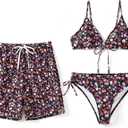 PATPAT Matching Hawaiian Swimsuits for Couples Two Piece Bikini Sets or Swim Trunks Summer Beach Vacation Swimwear (Small)