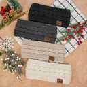 2 x Loritta 4 Pack Womens Winter Headbands Fuzzy Fleece Lined Ear Warmer Cable Knit Thick Warm Crochet Headband Gifts