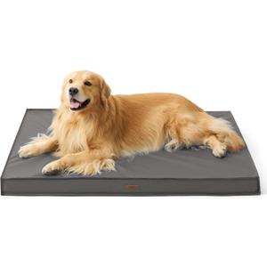 LE SURE Outdoor Waterproof Dog Bed for Extra Large Dogs, Orthopedic Egg Crate Foam Pet Bed with Oxford Fabric Surface and Removable and Durable Cover, Machine Washable, 44''x32'', Grey XL