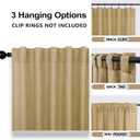 Mrs.Naturall Tan Light Brown Curtains 2 Panels,Linen Sheer Western Rustic Country Burlap Curtains Farmhouse for Living Bedroom,Khaki Camel Colored