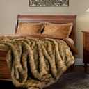 Battilo Golden Faux Fur Throw Blanket for Couch, 50"x60", Thick Heavy Warm | Luxury Soft Cozy Plush Elegant Furry Fluffy Faux Fur Blanket for Bed, Sofa, Chair, Living Room, Fall Throw, Home Decor