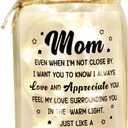 2 x Sentimental Gifts for Mom, Mason Jar Night Light, Birthday Mothers Day Christmas Gifts for Mom from Daughter, Son, Kids(Warm Hug)