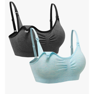 Suekaphin 2PACK Nursing Maternity Bra for Pregnancy Women Breastfeeding Comfortable Sleeping with Extenders Size L
