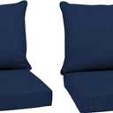 Arden Outdoor Deep Seat Cushion Set (2-Pack), 22 in x 24 in, Weather-Proof, Rain-Proof, Fade Resistant Patio Cushion for Chair, Sofa, and Couch Sapphire Blue Leala