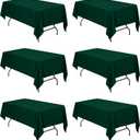 BRILLMAX 6 Pack Hunter Green Tablecloths 60 x 102 Inch for 6ft Rectangle Tables - 150 GSM Polyester Fabric, 15" Standard Drop, Water, Stain & Wrinkle Resistant Cloth Cover for Wedding Dining Buffet