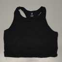 BAMBOO COOL Girls Tank Tops Crop Top Double Lined High Crew Neck Racerback Cropped Undershirts Dance Yoga Gymnastics Size M