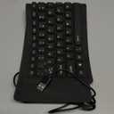 sungwoo Foldable Silicone Keyboard USB Wired Waterproof Rollup Keyboard for PC Notebook Laptop (All Black)