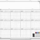Lincia 36" x 24" Magnetic Horizontal Yearly 12 Month Dry Erase Calendar for Wall 2026 Undated Dry Erase Wall Calendar Planner Aluminum Frame Whiteboard for Home Office Projects Fridge