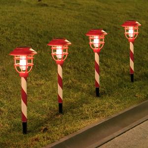 6 Pack Christmas Solar Pathway Lights Outdoor Decorations,Garden Solar Stake Landscape Lights Candy Cane Christmas Pathway Light (6 Pack)