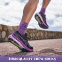 Gonii Women Socks Hiking Running Thick Cushion Athletic Crew Socks 5-Pair, Size 5-9