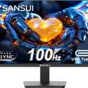 SANSUI Monitor 27 Inch 100Hz USB Type-C Computer Monitor, FHD 1920X1080P,Frameless Eye Care PC Office Monitor with HDMI, Adaptive Sync, HDR, VESA(100x100mm)ES-27F2C HDMI Cable Included