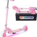 Kick Scooter for 3+Years Old Boys & Girls Lightweight, Foldable, Aluminum Frame, and Adjustable Handlebars, Rear Brake, and Flashing Light up Wheels (Pink)