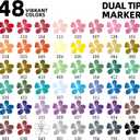 TBC The Best Crafts 48 Colors Dual Tip Acrylic Paint Markers, Double zipper design Topgrade Canvas bag,Waterproof, Non-Toxic, odorless, Suitable for Paper,Pottery, Stones, Glass,outdoor painting