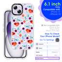 GuardCrew for iPhone 13 Case and iPhone 14 Case, [Purple Cherry] Cool Aesthetic Pattern for Women, [11FT Military-Grade Drop Tested] Slim Crystal Clear Shockproof TPU Bumper Phone Cover, 6.1"