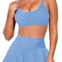 Pink Queen Women High Waisted Bikini Set Two Piece Swimsuit Swim Skirt Bathing Suit 2026 (Large, Light Blue)