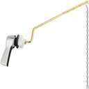 Hibbent Universal Metal Side Mount Toilet Handle Replacement Kit, Brass Toilet Flush Tank Lever with Stainless Steel Flapper Chains for Most Toilets, Chrome Finish without a chain