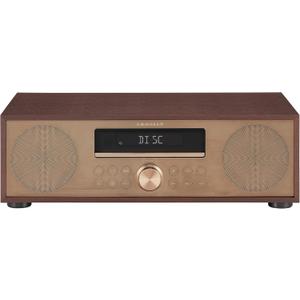 Crosley CR3501A-MA Fleetwood Retro Alarm Clock FM Radio and CD Player with Stereo Bluetooth Speakers, Mahogany