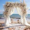 Ivory Wedding Arch Draping Fabric Backdrop Drapes Sheer 2 Panels