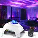 Northern Galaxy Light Aurora Projector with 33 Light Effects, Night Lights LED Star Projector for Bedroom Nebula Lamp, Remote Control, White Noises, Bluetooth Speaker for Parties(White)