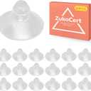 ZukoCert 20 PCS Small Suction Cups for Glass Table Tops - 18mm/0.7" Clear Anti Slip Pads for Furniture - Mini Transparent Rubber Bumpers - Tiny Glass Top Grippers Without Hooks