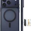 TORRAS Magnetic Shockproof for iPhone 17 Pro Case, Camera Control, Fit for MagSafe, Military-Grade Protection, Translucent Slim Case for iPhone 17 Pro Phone Case Anti-Fingerprint, Black