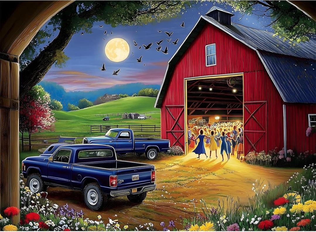 500 Pieces Jigsaw Puzzles for Adults, Evening Farm Puzzle for Adults Seniors, Dance Puzzle 500 Pieces, Gift for Birthday, Home Decor, Fun for Family(20.5 * 15 in)