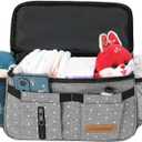 Miracle Baby Stroller Organizer Bag for Mom,Universal Stroller Storage Caddy Diaper Bag- Compatible with Most Stroller - Multifunctional Larg(Grey Star)