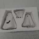 Halloween Decorations Big Ceramic Ghost Figurines: 3ct Spooky Light Up Ghost Decor with LED Lights, Cute Pastel Farmhouse Table Tiered Tray Fireplace Halloween Decor for Kids Home Office Party