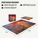 Buffalo Games Abraham Hunter Deer Scene 1000 Piece Jigsaw Puzzle - Collector's Tin, 26.6 x 19 in, Ages 14+ - Precision-Cut Pieces - Poster Included - Nature Puzzle for Adults