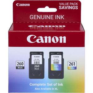 Canon PG-260 / CLI-261 Genuine Ink Value Pack (2 Cartridges), Compatible with TS5320, TR7020 | Compatible with TS5320, TR7020