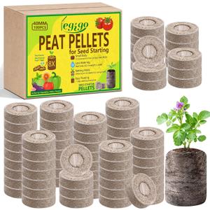 Legigo 100 Pcs 40mm Seed Starter Peat Pellets Pods for Seedlings- Compressed Seed Starting Pellets Seed Starter Pods Plugs Soil Peat Pods for Starting Seeds, Garden Planting Herb Flower Vegetables