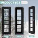 Vinyl Transom Household Window, 10" x 36" Double Pane Fixed Window with Grids and Tempered Glass for House, Garage (Black)
