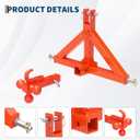 Garvee 3 Point Hitch Receiver with 2 in Receiver, 3 Ball & Hook Heavy Duty Towing Hitch Tractor Drawbar Hitch Adapter for Category 1 Tractor 32.5"x17.5"