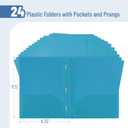 Mr. Pen- Plastic Folders with Pockets and Prongs, 24 Pack, Letter Size | Flexible Plastic Folders with Prongs