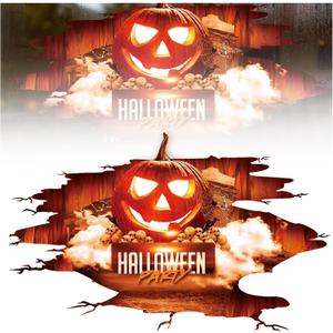 SURANBULI Halloween Garage Door Decoration, Halloween Garage Background Sticker, Fireplace Background, Mural, Decoration Party Decor