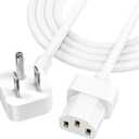 AGVEE 10ft TV Power Cord, 90 Degree Angled L-Shaped ETL Listed 18AWG 3-Prong AC Power Cable IEC C13 Replacement Compatible with HP Printer, Samsung LG Sony TV LCD, Instant Pot, ION iPA76, White