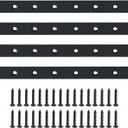 Alise 12-Inch Length Stainless Steel Strap Flat Bars Straight Brace Heavy Duty 4-mm Thick Brackets Mending Plates Repair Fixing Bracket,4 Pcs Matte Black Finish