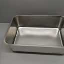 Kirecoo Stainless Steel Cat Litter Box, Large Metal High Sided Cat Pan Box, Indoor Litter Tray, Non Stick, No Smell, Easy to Clean, Pet Toilet Supplies for Cats