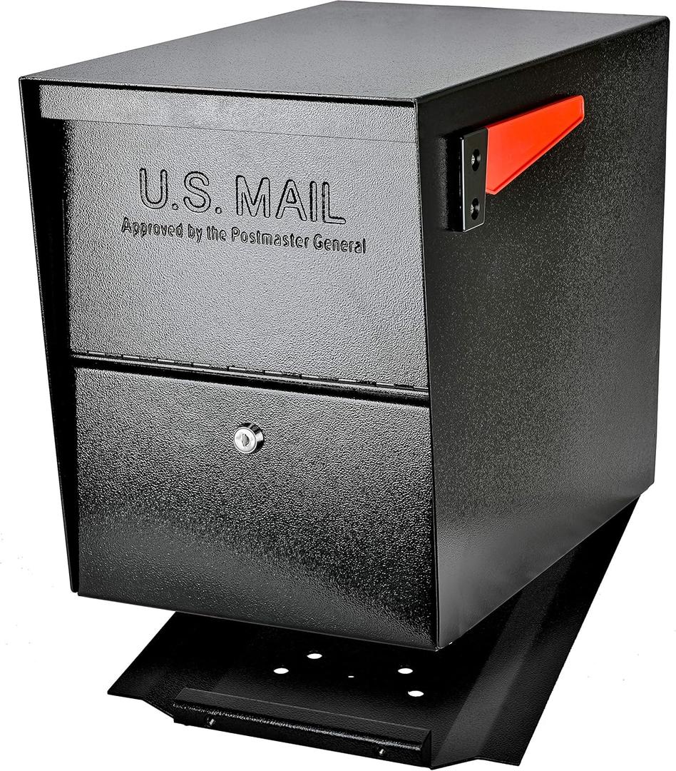Mail Boss 7206 Package Master Curbside Locking Security Mailbox | Black,Medium
