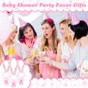 Junkin 60 Pieces Baby Shower Pacifiers Necklace Acrylic Pacifiers Necklace Charm for Baby Shower Party Favors Decorations, Women Style(Pink, Gold)